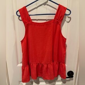 Loft peplum orange/red top